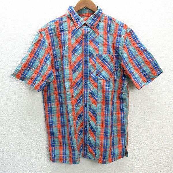 y日本製サンタフェ/SANTA FEボタンダウン 半袖シャツマルチ【 50 】MENS/レトロ/58【中古】
