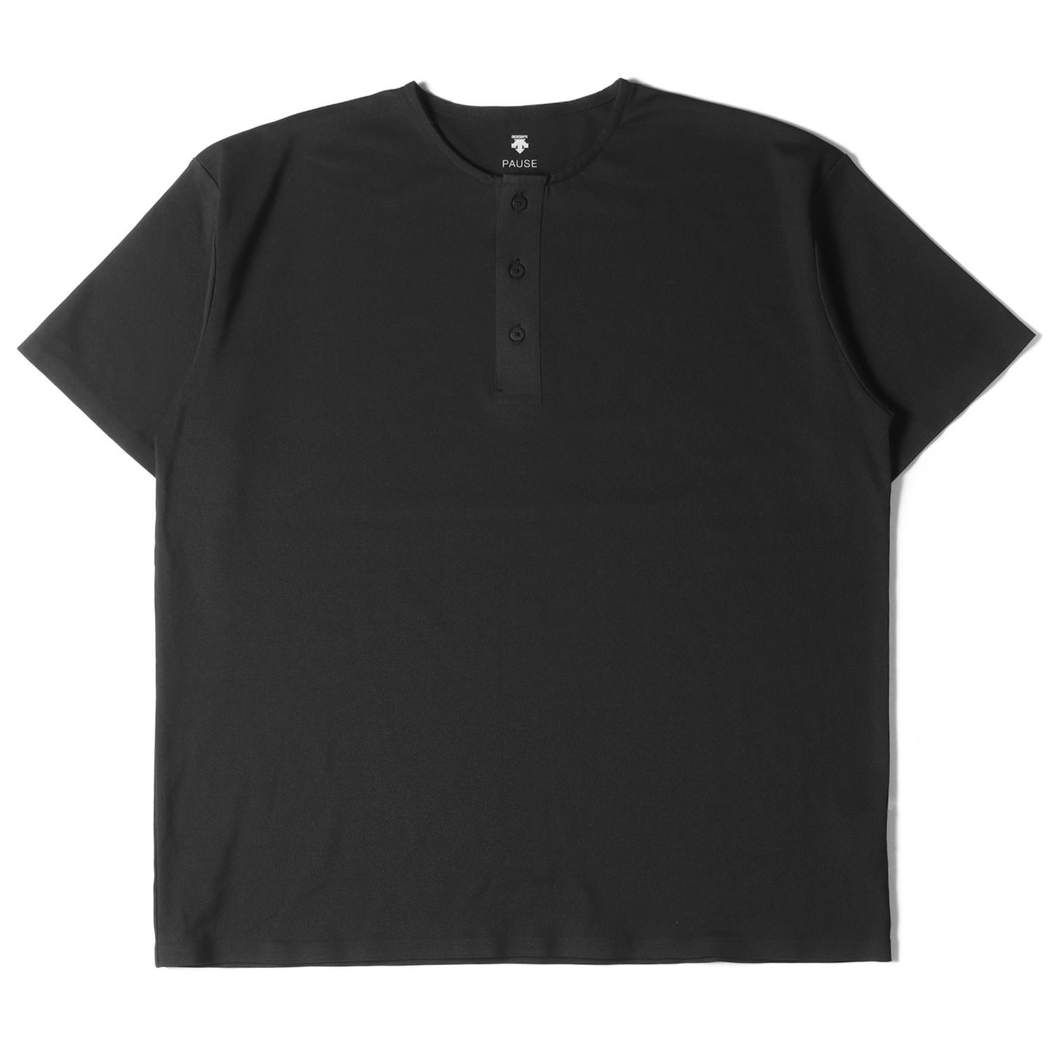 美品 DESCENTE デサント Tシャツ サイズ:O 鹿の子 ヘンリーネック Tシャツ 速乾 PAUSE ブラック 黒 日本製 トップス カットソー  半袖 スポーティー ブランド カジュアル - メルカリ