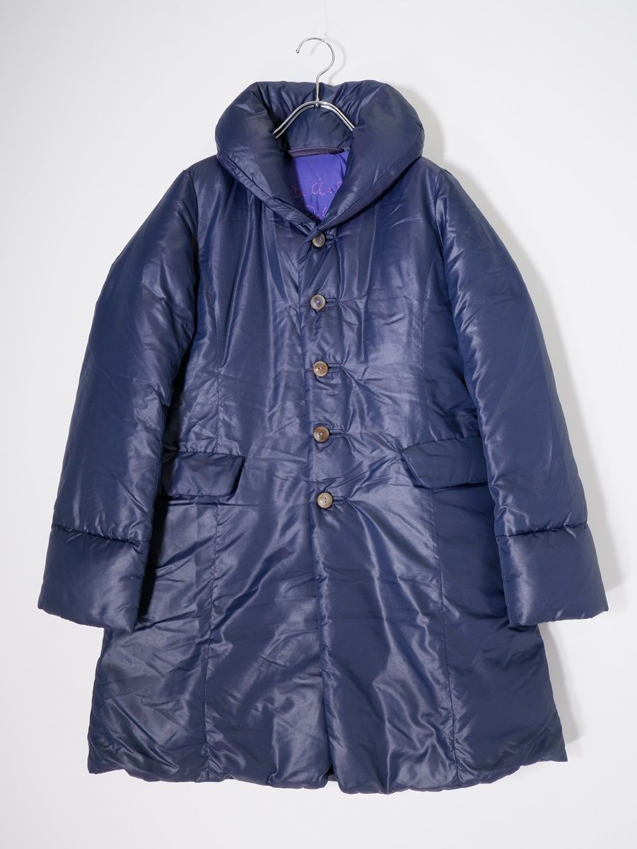 パラスパレス ナイロン タフタ ショール襟 ダウン コート ネイビー パラスパレス ナイロン タフタ ショール襟 ダウン コート Pallas