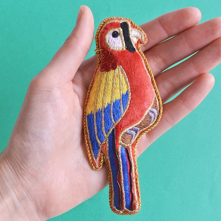 キーホルダー アカコンゴウインコ ザリ刺繍 artipur cottage-4