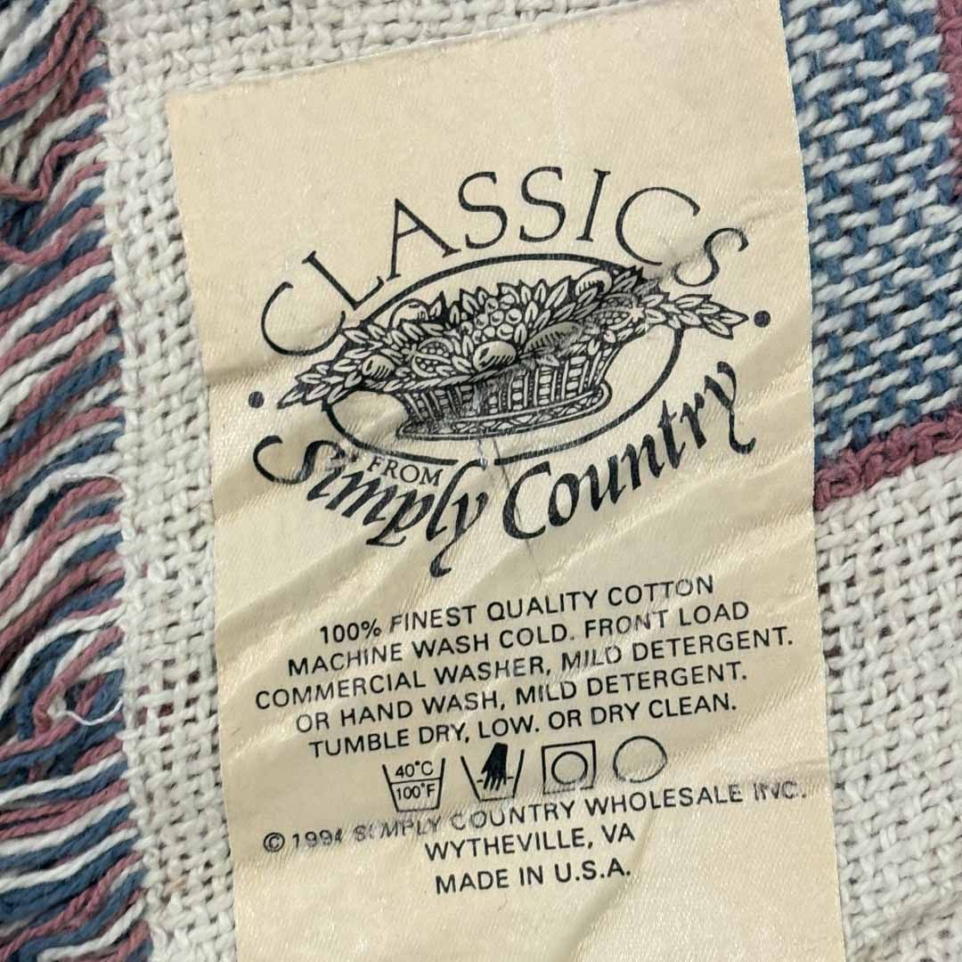 vintage USA fablic ラグ vintageラグ カーペット USA製 フラワー アニマル 鳥 1776