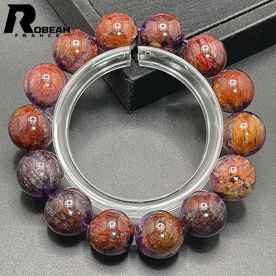 在庫切れ 高級 EU製 定価5万円ROBEAN・パープルトルマリンパワーストーン ブレスレット 天然石 金運 浄化 開運 ギフト 幸運 貴重 プレゼント ギフト 贈り物 14.9-15.8mm C330042