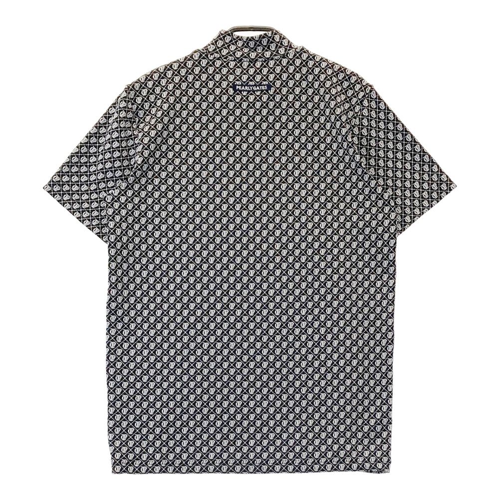 サイズ 4 PEARLY GATES パーリーゲイツ モデル ハイネック半袖 Tシャツ 総柄 ブラック系 240101532455 ゴルフウェア メンズ ストスト
