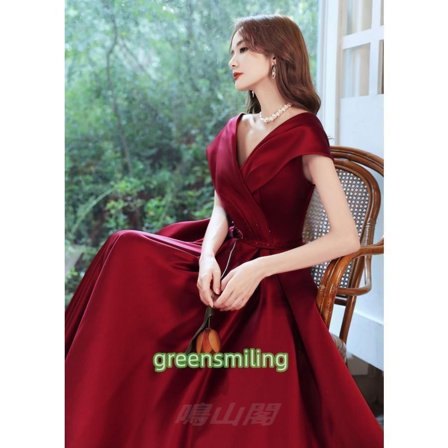 Aラインドレス Vネック