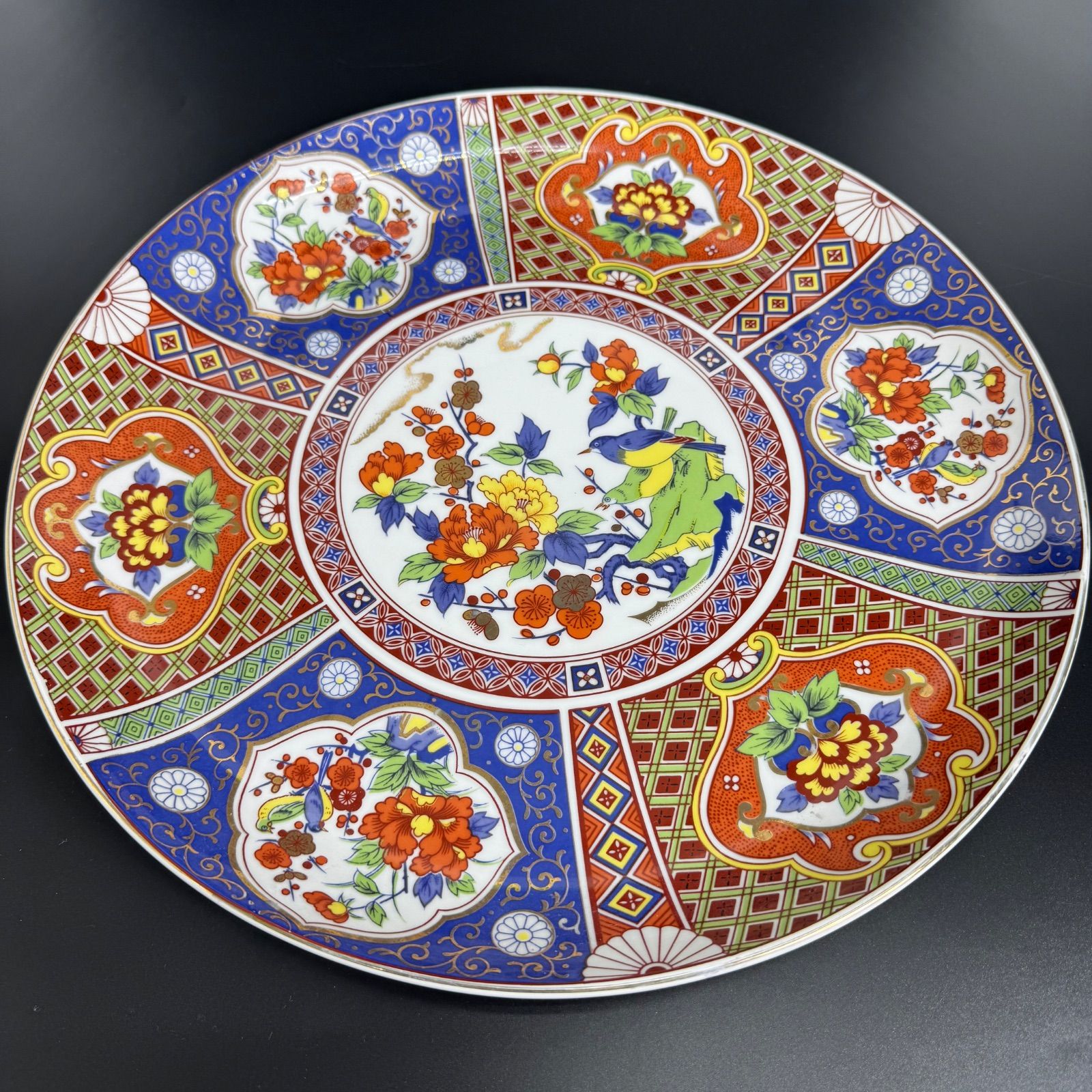 有田焼 若山窯 絵皿 飾り皿 大皿　新年限定価格 有田焼 若山窯 飾り大皿 絵皿 置物 梅鶯柄 直径36cm 日本製 伝統工芸品