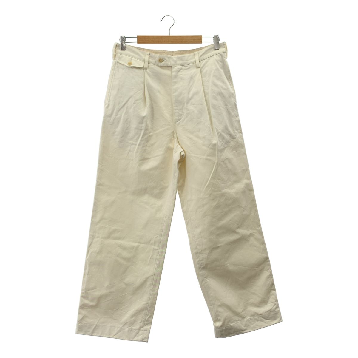 AURALEE | オーラリー | WASHED FINX CHINO ONE-TUCK PANTS チノ ワンタック パンツ | 3 | ホワイト | メンズ