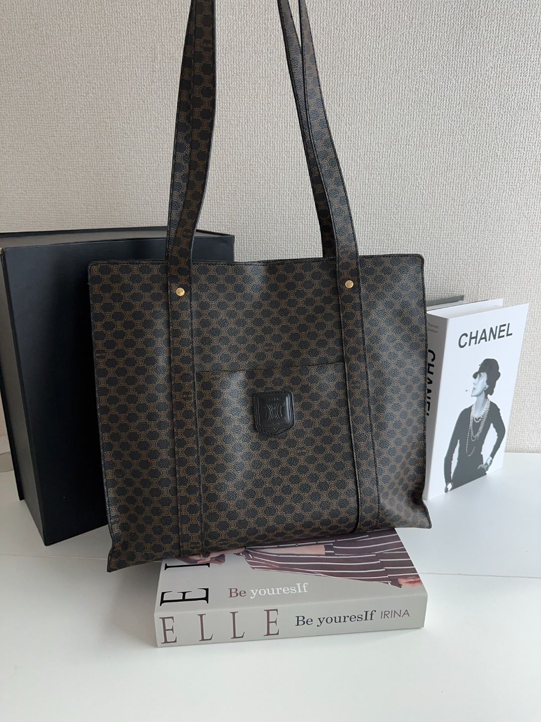 VINTAGE●CELINE●トリフォールド レザートートバッグ CELINE セリーヌ バッグ レディース ブランド トートバッグ