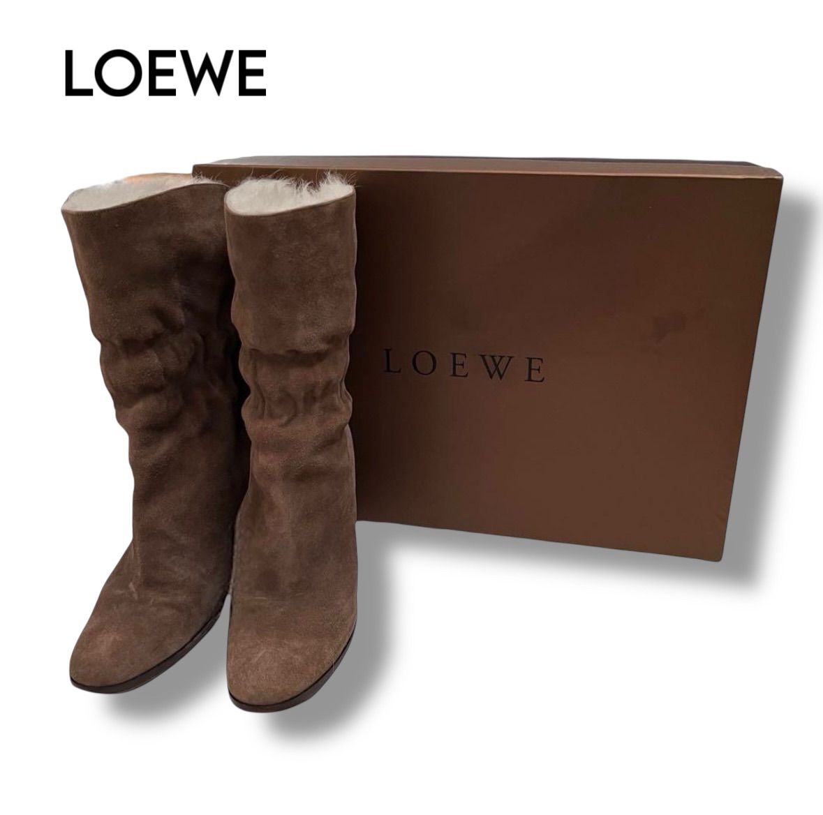 LOEWE】ファーブーツ 37 1/2 - メルカリ