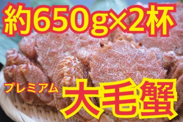 【必見】食べ応え十分！北海道産大毛蟹 600g～700g×2杯 冷凍 ボイル-0
