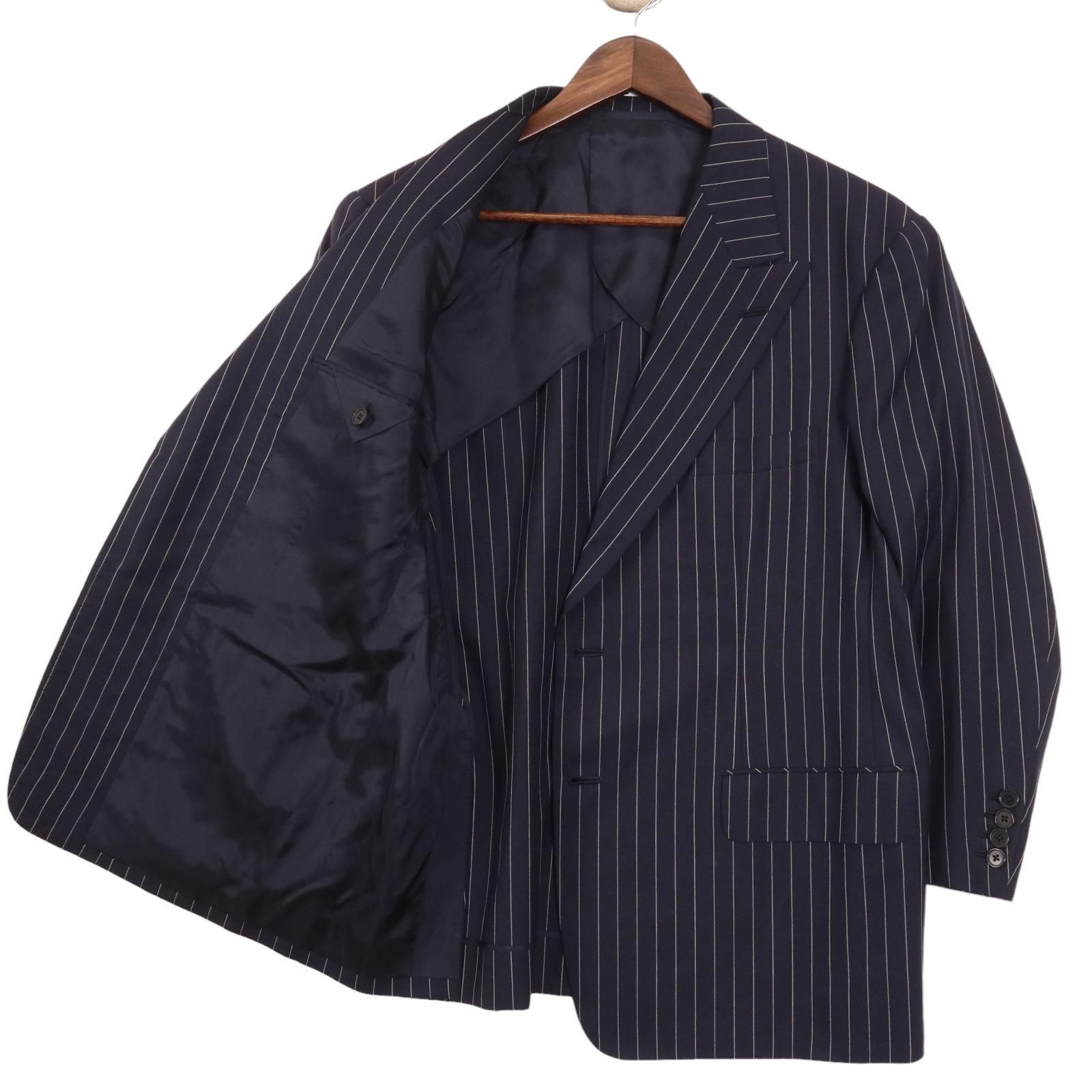 本物 バタク batak Hous Cuts スーツ 3釦 ストライプ 英国生地 36