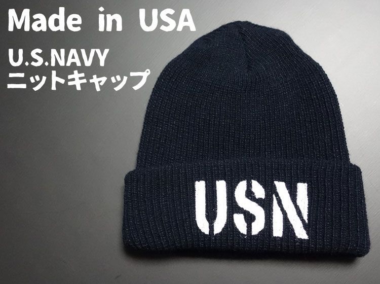 新品 アメリカ製 ミリタリーキャップ 米海軍 USN プリント