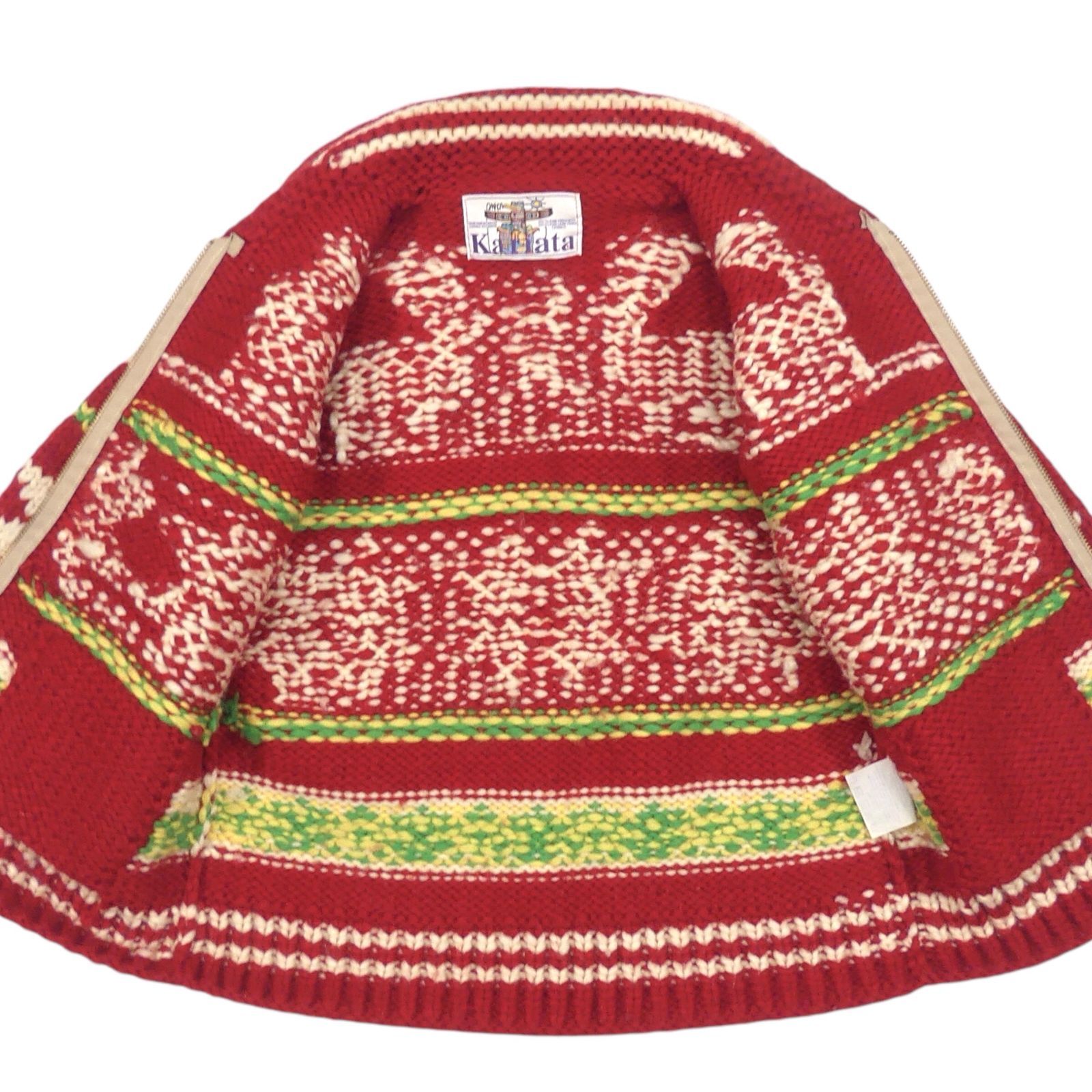 Kanata カナタ カウチンセーター ハンドニット XL トナカイ柄