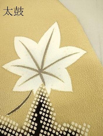 平和屋着物○九寸名古屋帯 楓文 金彩 鬼しぼ縮緬 正絹 逸品 DAAQ2059fe