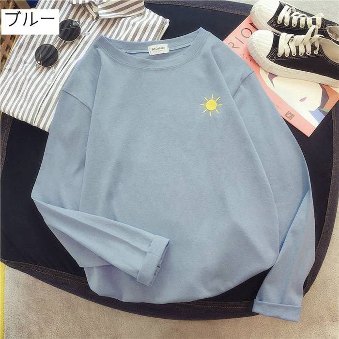 トレーナー Tシャツ レディース ス 春 秋 カットソー 綿 長袖 tシャツ カットソー チュニック カットソー ロング ゆったり 体型カバー 30代 長袖tシャツ チュニック カットソー トップス 長袖 クールネック