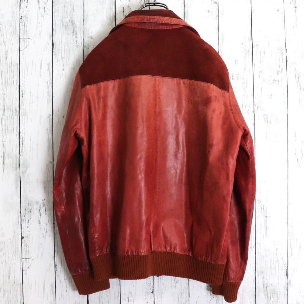 ロータリーグループ スエード切替Vデザイン ヴィンテージ レザー  