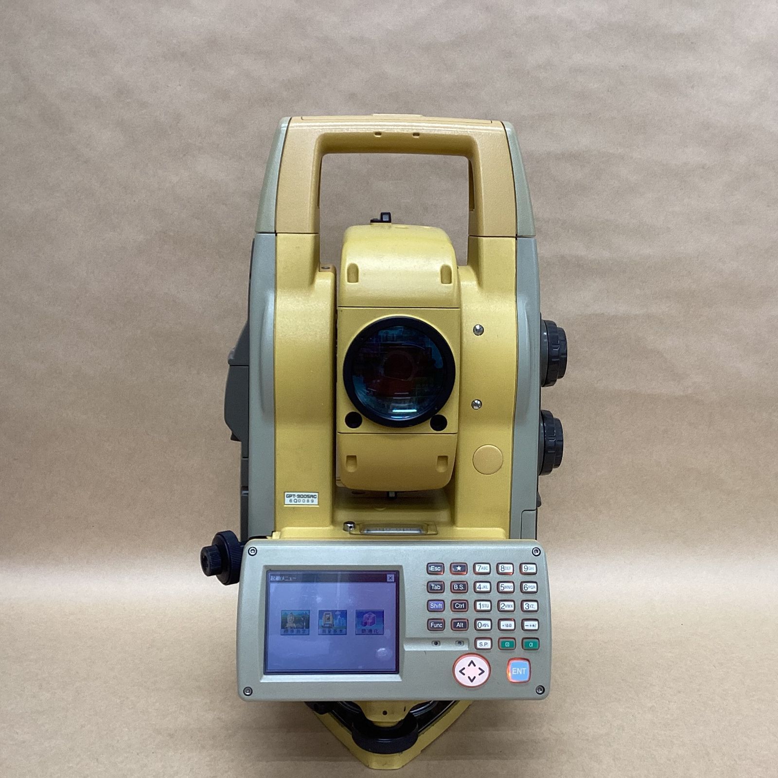 TOPCON トプコン 測量機 自動視準パルストータルステーション GPT-9005AC 片側の液晶割れ有り 箱足穴有り