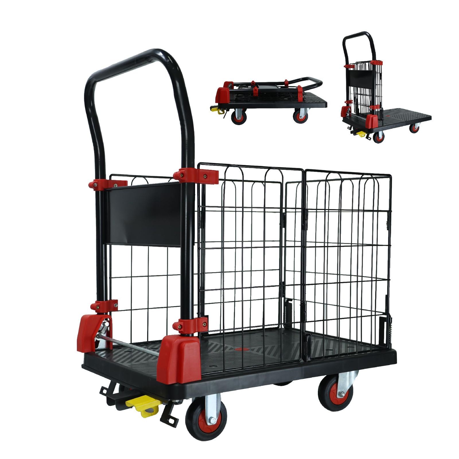 TRUSCO(トラスコ) カルティオビッグ 折畳 900×600 青 MPK-906-B 台車 折りたたみ 軽量 静か 静音