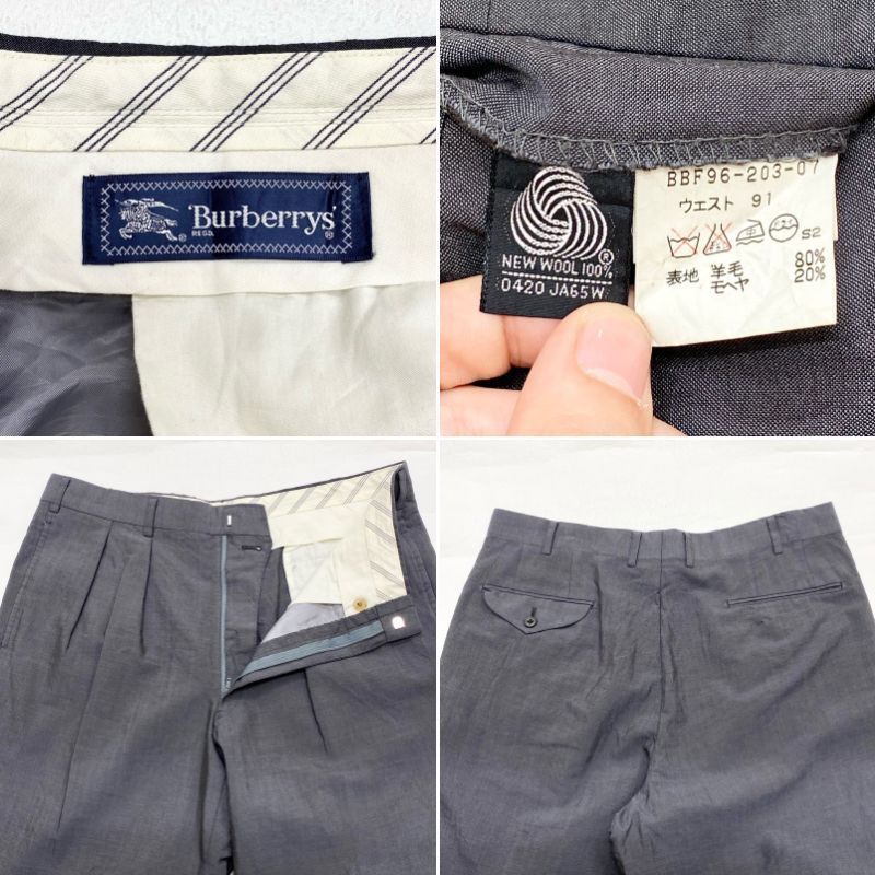 バーバリー Burberrys ウール×モヘヤ スラックス パンツ バーバリー Burberrys ウール×モヘヤ スラックス パンツ