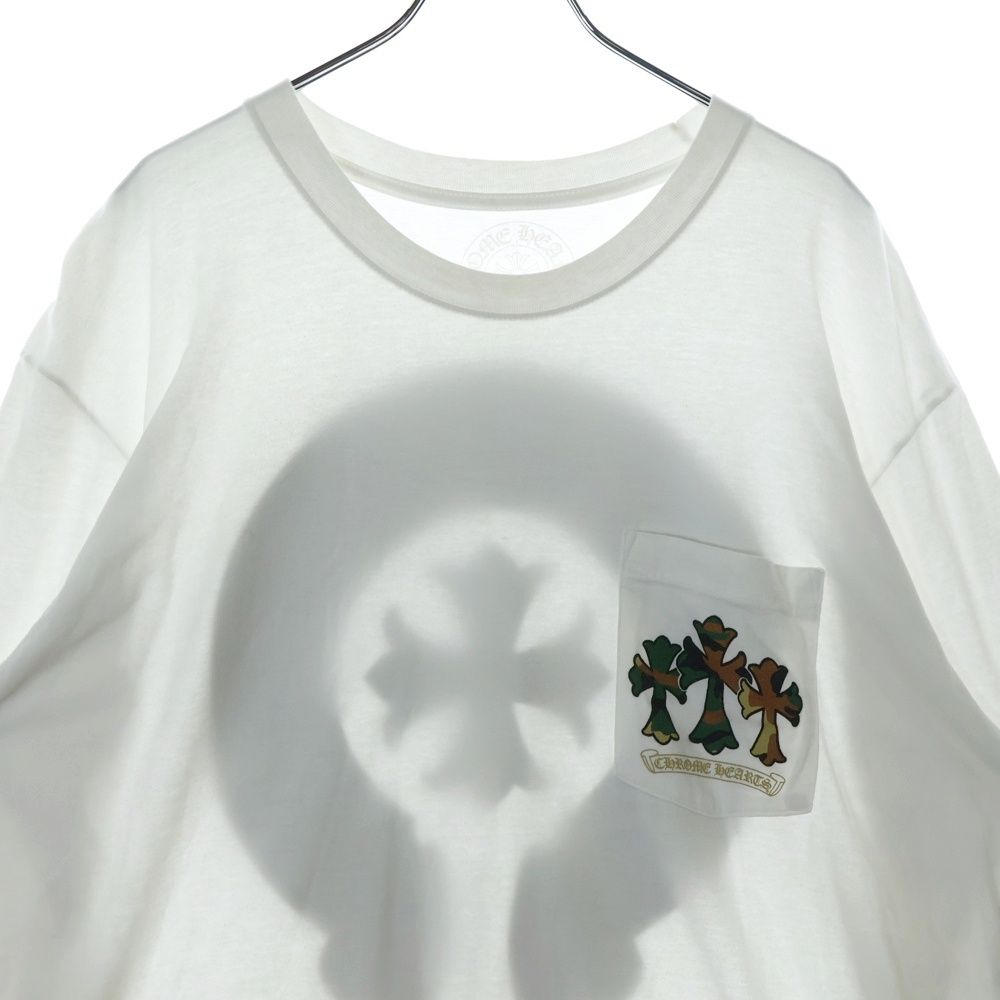 新作ロンT/クロムハーツ 袖フローラル バックホースシュープリント L