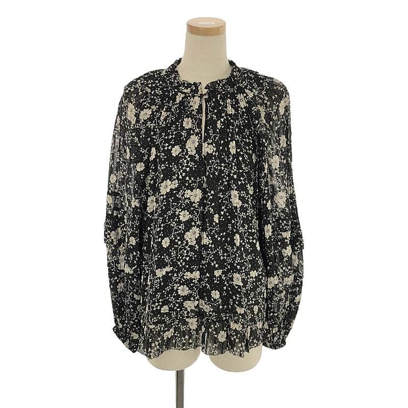 ISABEL MARANT ETOILE / イザベルマランエトワール | EYDEN TOP フラワー柄 フリル ティアード プルオーバーブラウス | 36 | ブラック | レディース ISABEL MARANT ETOILE / イザベルマランエトワール | EYDEN TOP