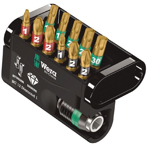 WERA ヴェラ 11本組 差込6.35mm Bi-Torsion ダイヤモンドコーティング ビットセット 057421 工具 ツール DIY 作業工具 道具