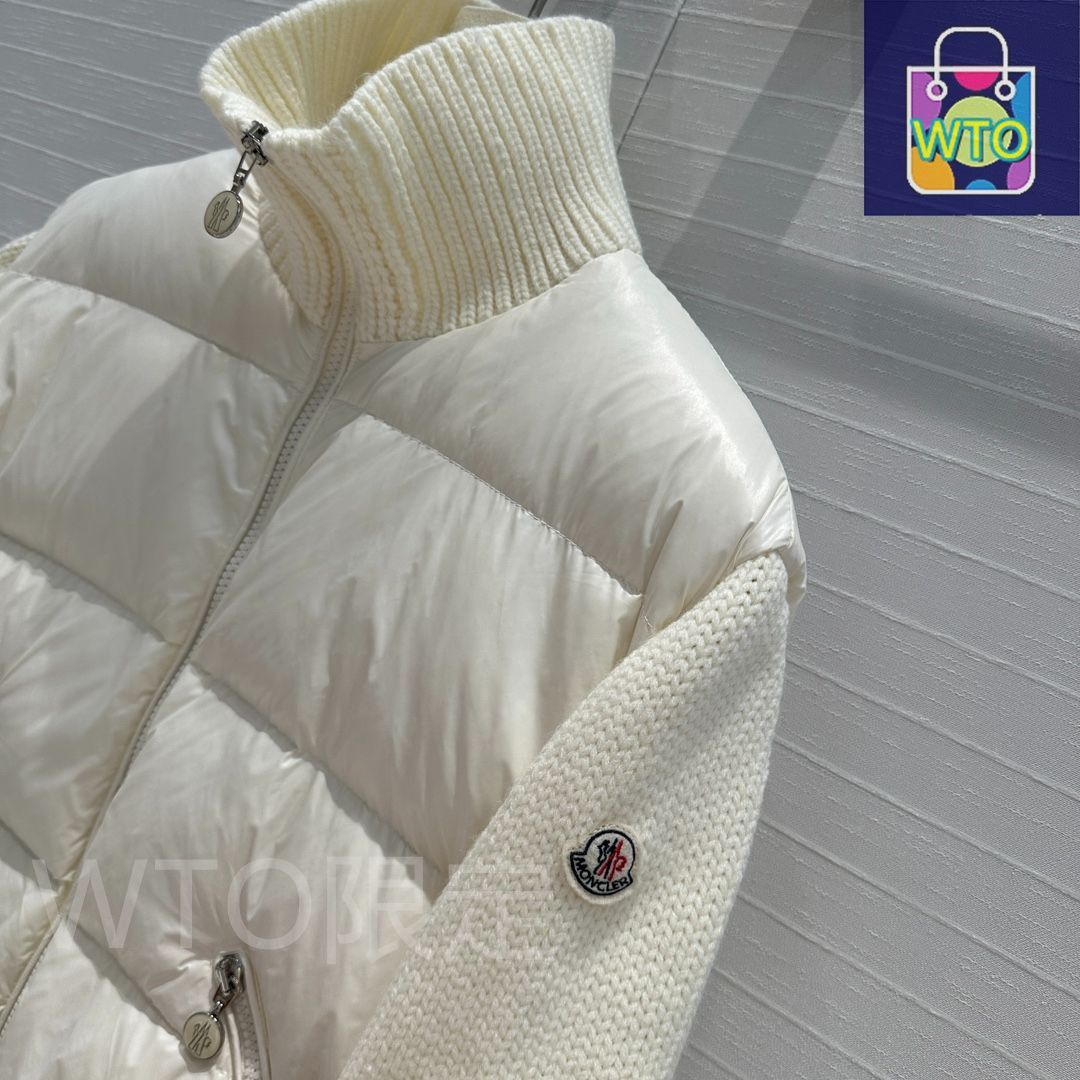 MONCLER♡2024awグレー ダウンジャケット未使用 MONCLER モンクレール レディース スウェット切り替え ダウン
