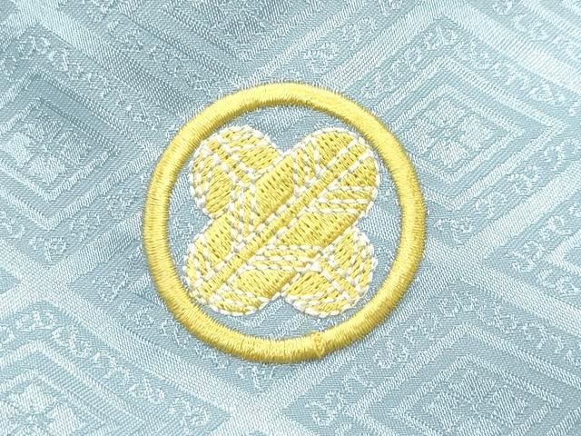 平和屋着物□極上 男性 袴下着物 紋付き羽織セット 花菱地紋 青磁鼠色  