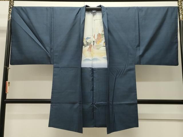 平和屋着物＃男性 本場大島紬 長羽織 100亀甲 総詰め 正絹 CAAW4959dy