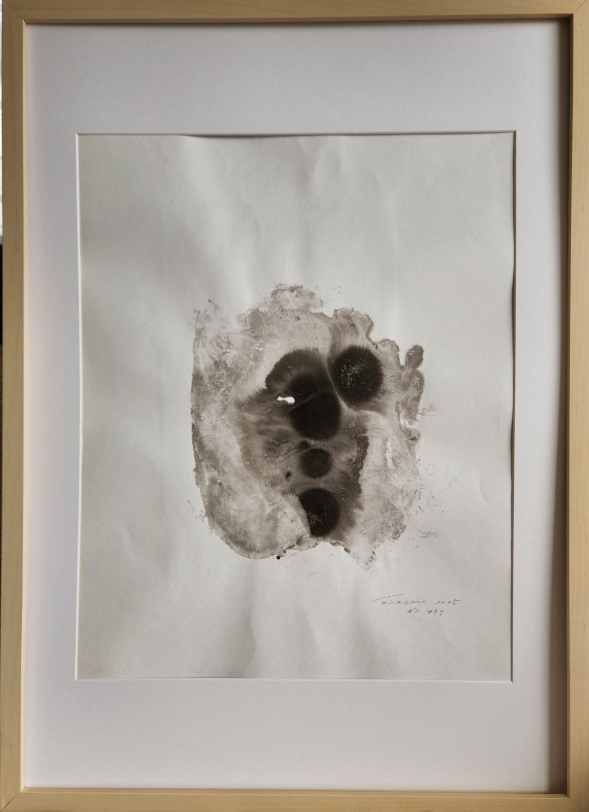 小西保文 色紙 「街のミュージシャン」 水彩画（小西保文 色紙