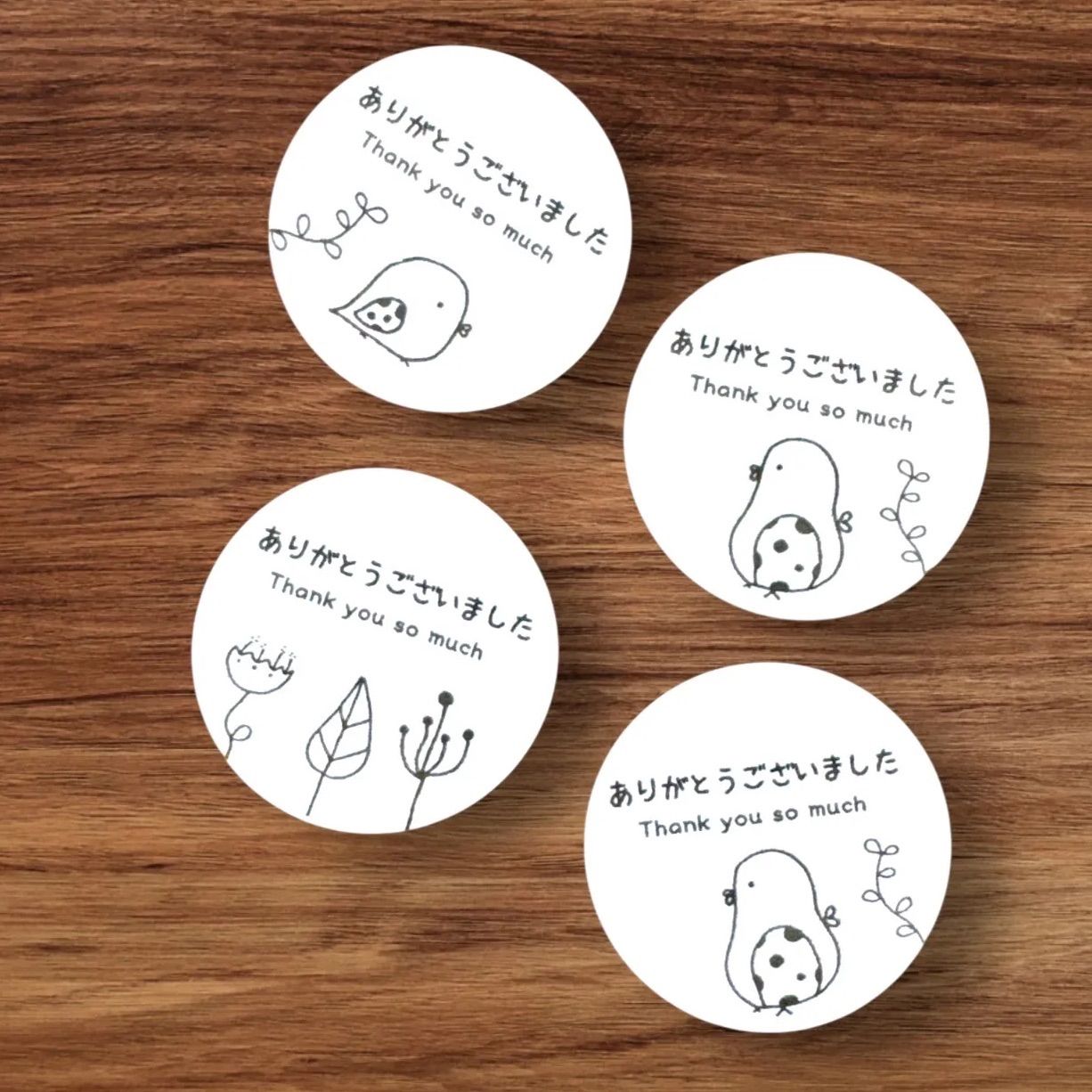 No.408サンキューシール48枚ハンドメイドありがとうシール