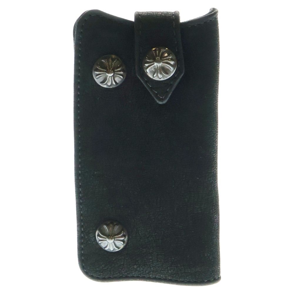 CHROME HEARTS クロムハーツ KEY CASE キーケース クロスボールボタン デストロイレザーキーケース ブラック