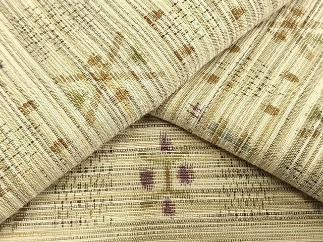 平和屋着物▽上質な紬 単衣 幾何学文様 正絹 AAAV2777fy