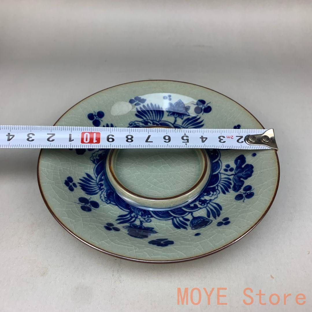 中国茶器 景徳鎮 陶磁器 鯖藻紋開片三才蓋碗 茶道具 工芸品 置物