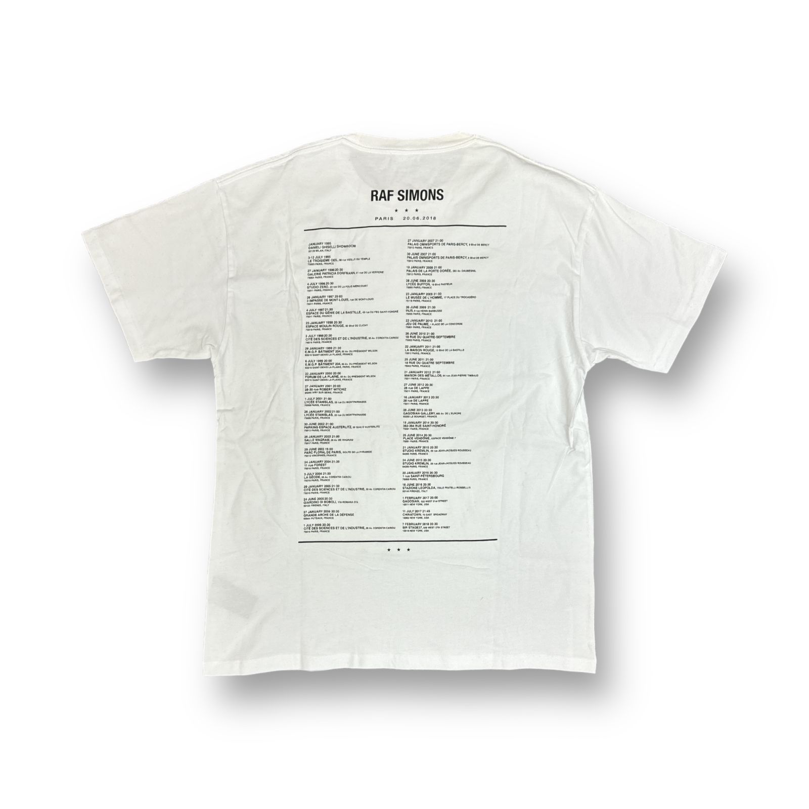 RAF SIMONS 19SS Big fit T-shirt Tour オーバーサイズ ツアー T