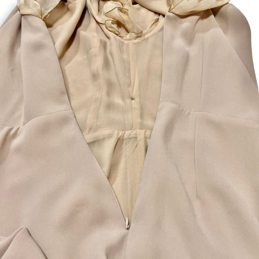 Max Mara マックスマーラ シルク 100% フリル ノースリーブ ワンピース