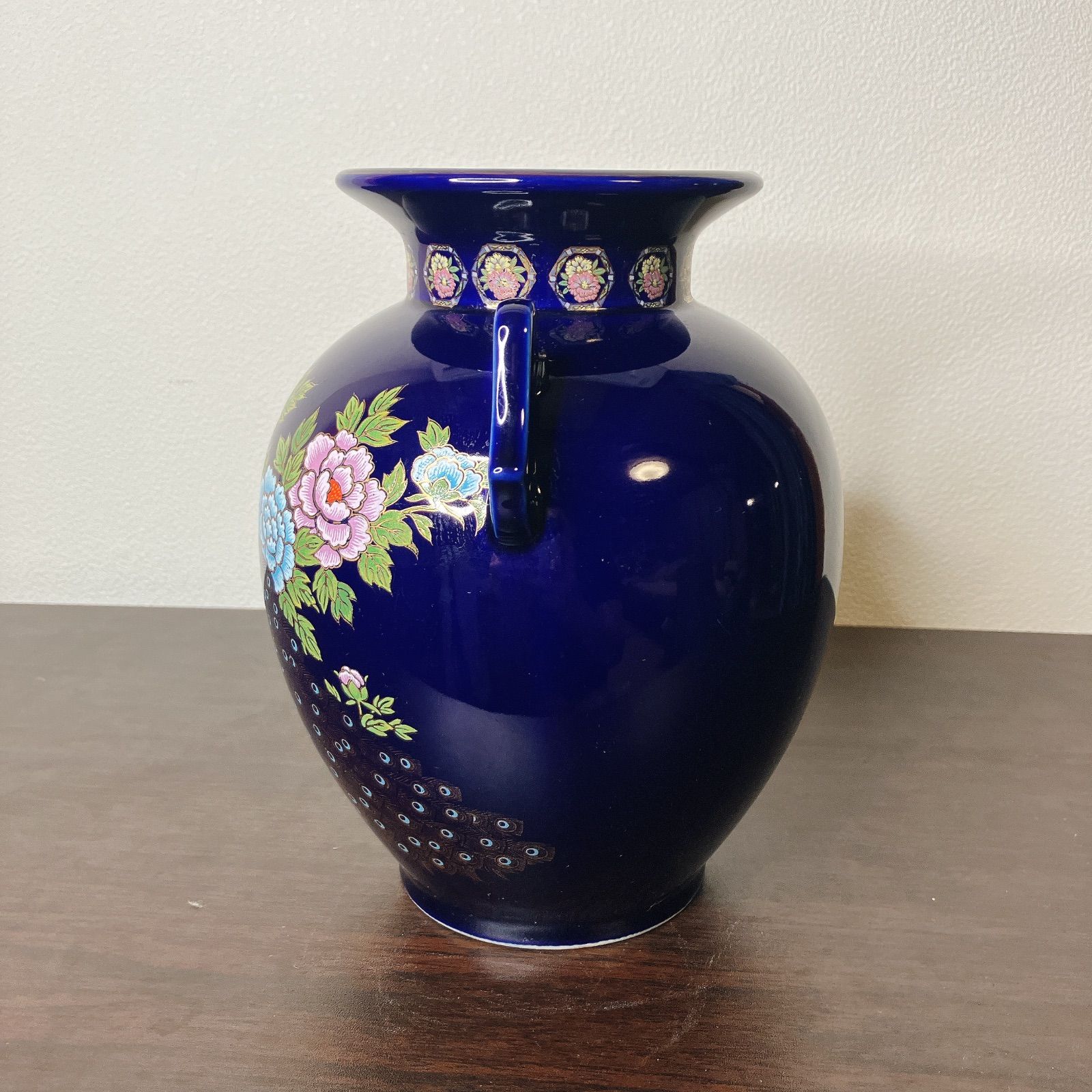 九谷焼　明陶花瓶 骨 董 品　明陶　九谷焼花瓶