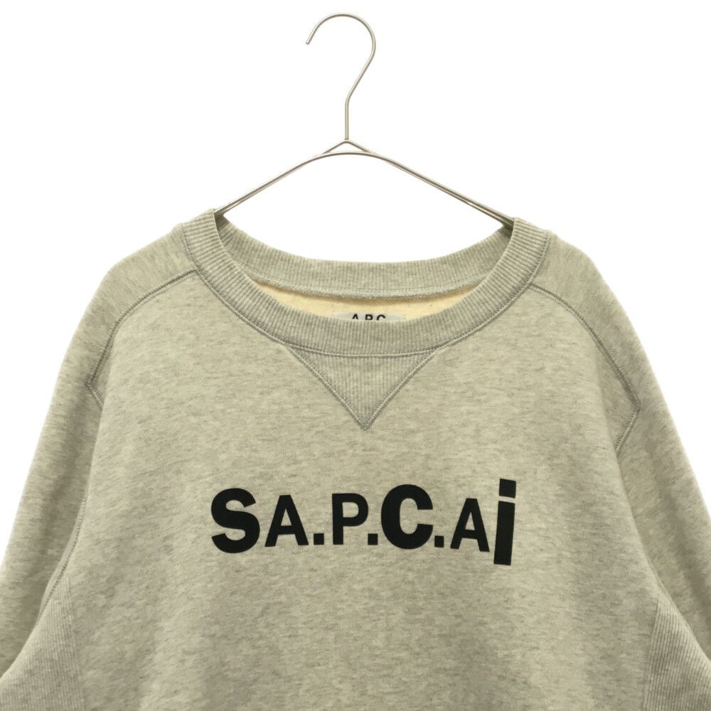 A.P.C. × sacai / スウェット/S/コットン/GRY/21E2-COEON-M27656 Sacai (サカイ) 21SS ×A.P.C. LOGO PRINT SWEAT CREW 21E2-COEON