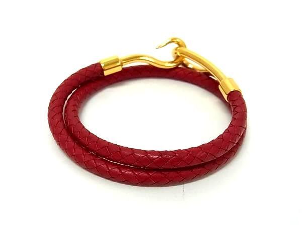 美品 HERMES エルメス チョーカー ジャンボ - レッド レザー