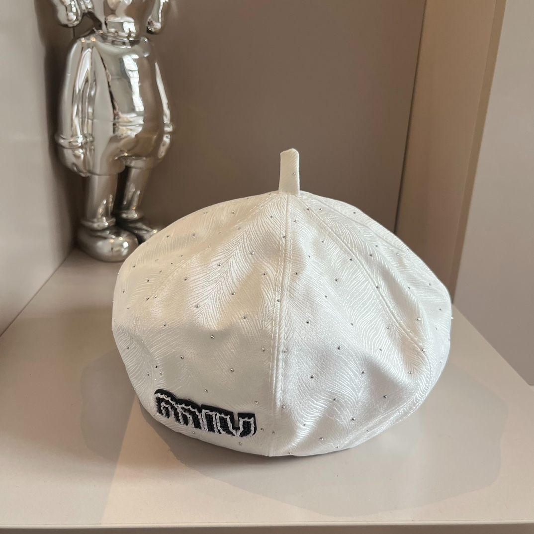 Miu Miu ミュミュ オクタゴンベレーハット 秋用薄生地 頭囲 57cm