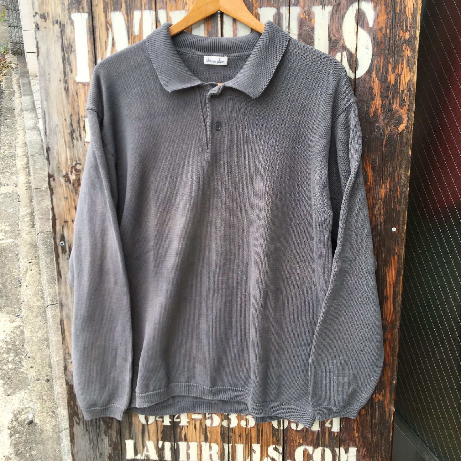 Steven Alan スティーブンアラン 4/101 GASS LONG SLEEVE POLOSHIRT 長袖ニットポロシャツ S