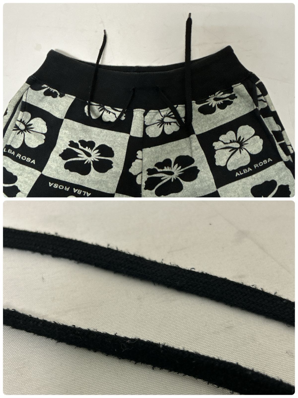 希少】アルバローザ マス目柄パンツ ハイビスカス 升目 コーデュロイ