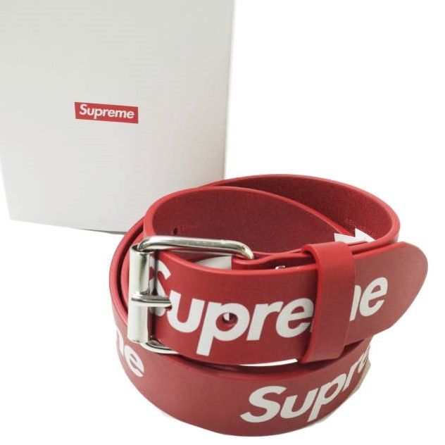 新品】Mサイズ Supreme Repeat Leather Belt Black シュプリーム