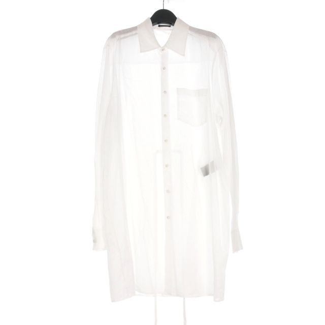 ANN DEMEULEMEESTER/ロングシャツ/size34/白 Ann Demeulemeester white oversized long shirt with bib