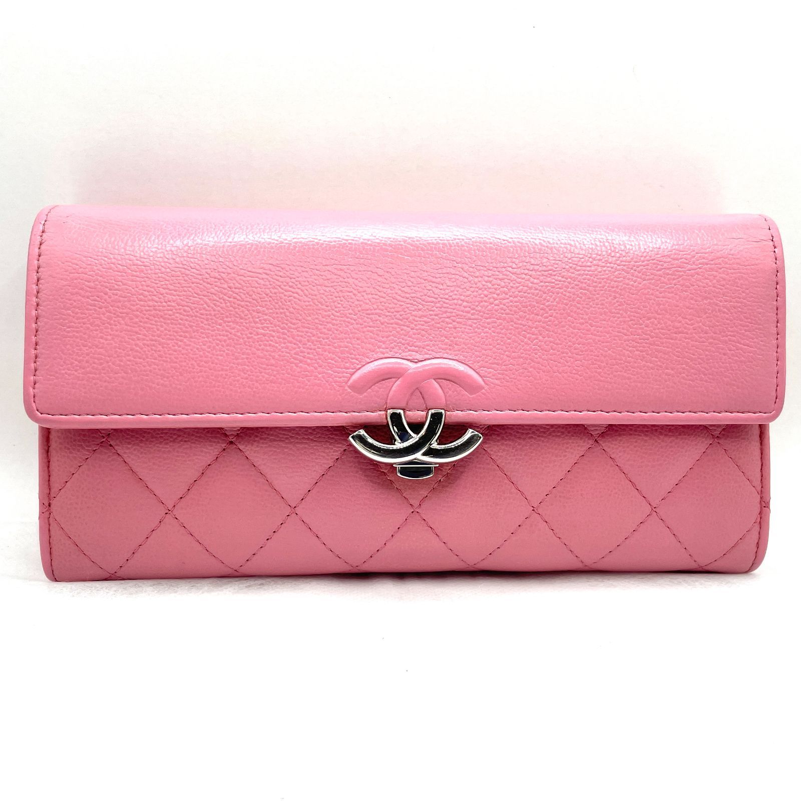 220】CHANEL シャネル ハーフココ プッシュロック式 フラップ 二 