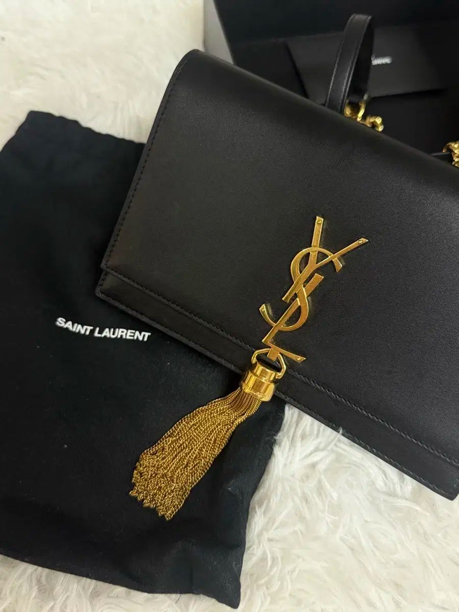 Saint Laurent サンローラン ケイト タッセル チェーン ショルダーバッグ ブラック 完備
