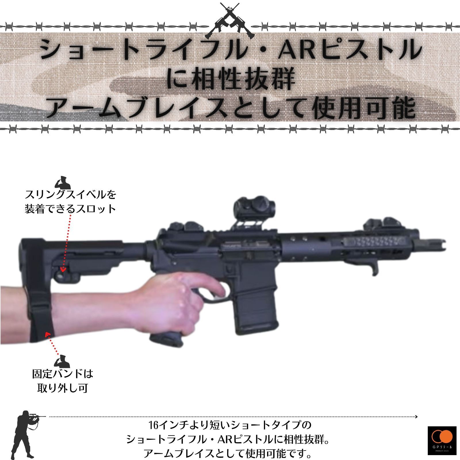 GPリテール SB Tactical リアル刻印 SBA3 ピストル スタビブレース