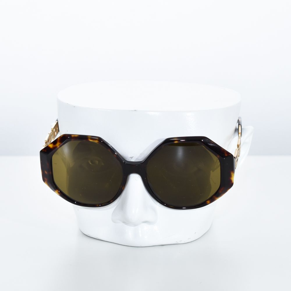 ヴェルサーチ サングラス レディース べっ甲 ブラウン チェーン付き クリア VERSACE グリーク グレカ ブランド OVE4395-534673