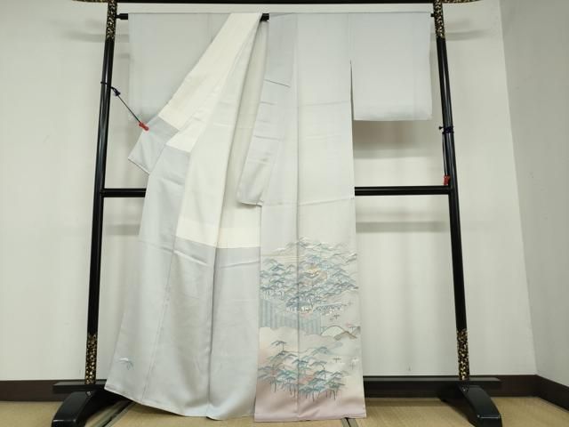 平和屋着物●名門 上野家 上野街子 清染居 色留袖 風景草花文 暈し染め 正絹 DAAW5645ud