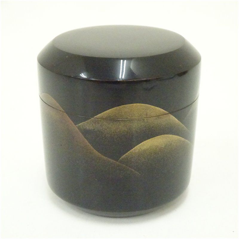 新井司峯　遠山蒔絵　雪吹棗　共箱 漆器 漆芸 茶道具 新井司峯 遠山蒔絵 雪吹棗 共箱 漆器 漆芸 茶道具