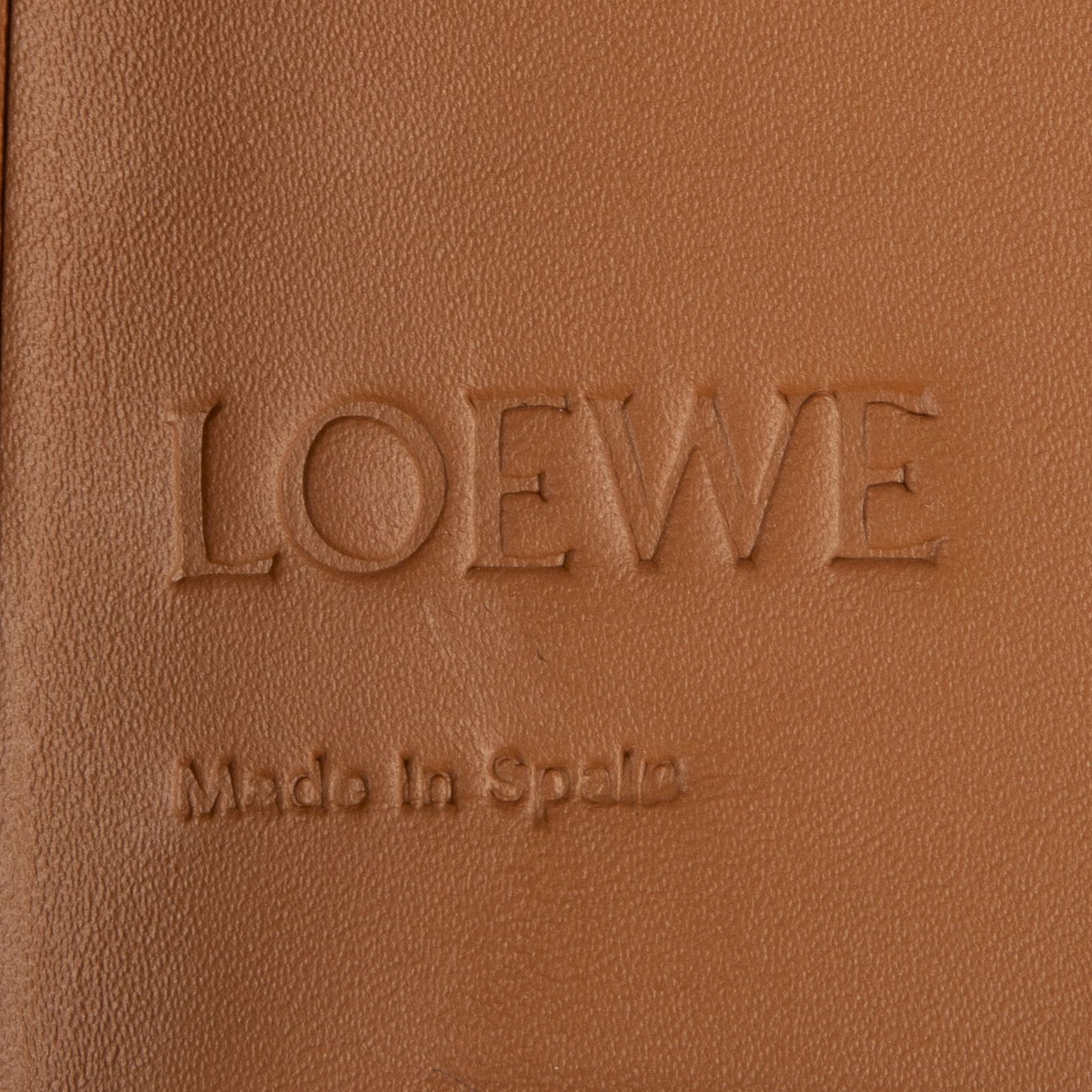 LOEWE ロエベミニジップクロスボディ茶色カーフスキンレザーN